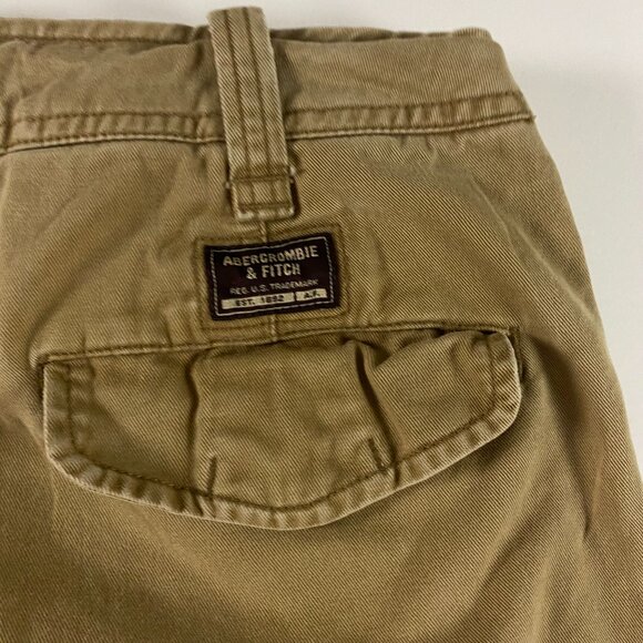 Abercrombie & Fitch Cargo Pants Vintage Fatigues Men 31 S Khaki Drawstring Baggy - Picture 4 of 14